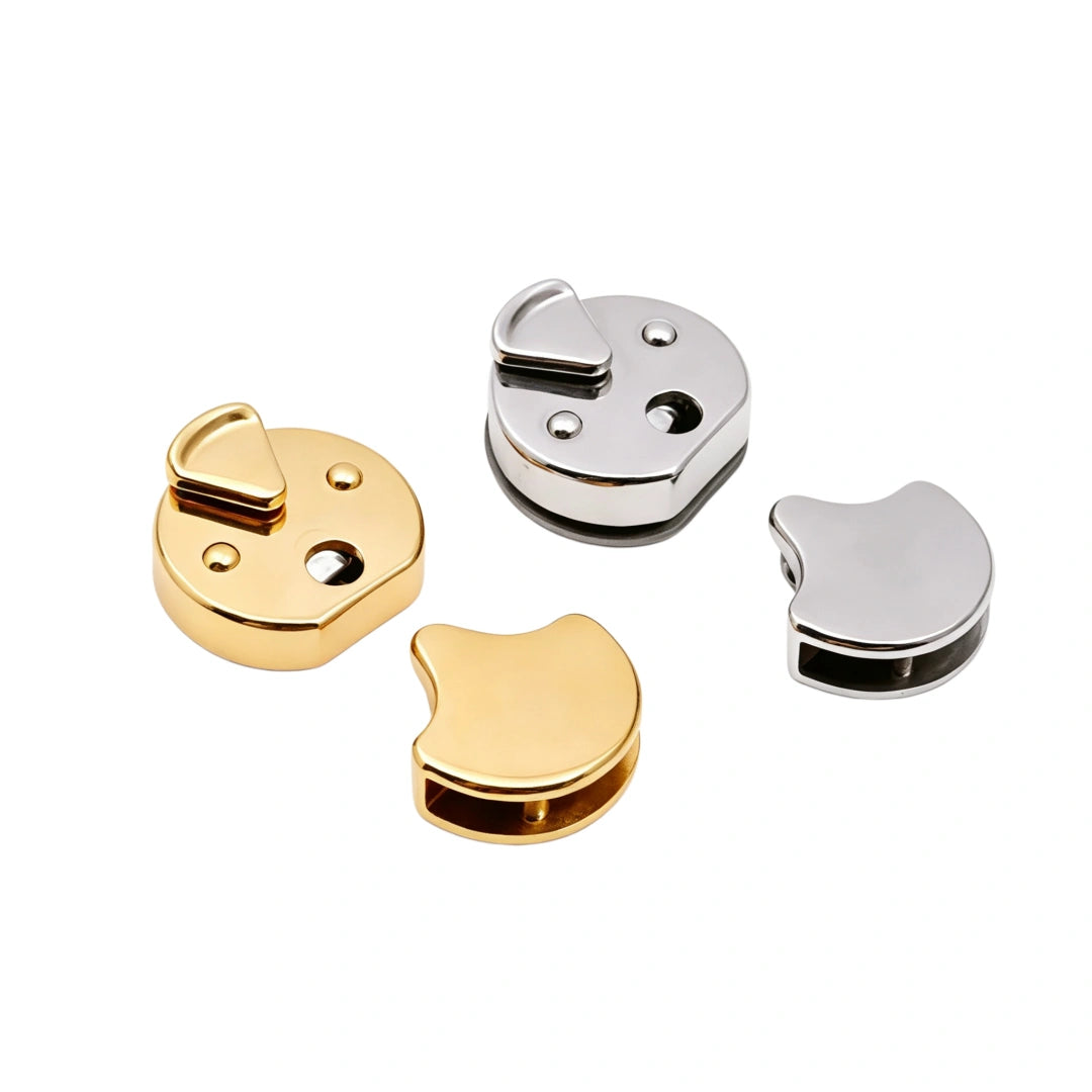 1293 Stainless Steel Ginkgo Leaf Turn Lock for Handbags,Gold/silver