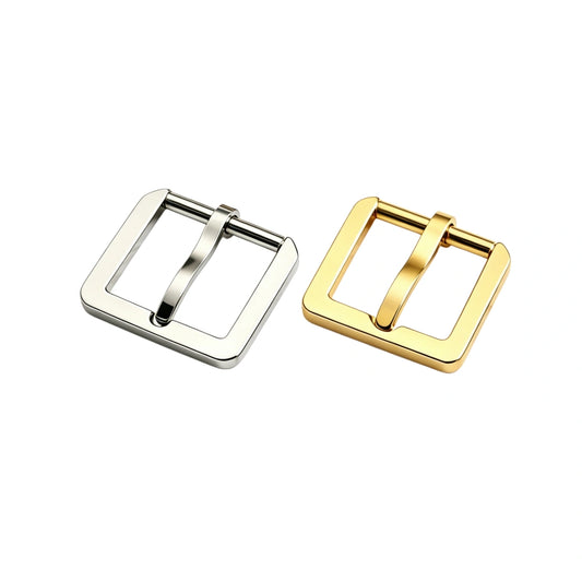 1295 Stainless Steel  Square Heel Bar Buckle ,Gold/silver,Four sizes