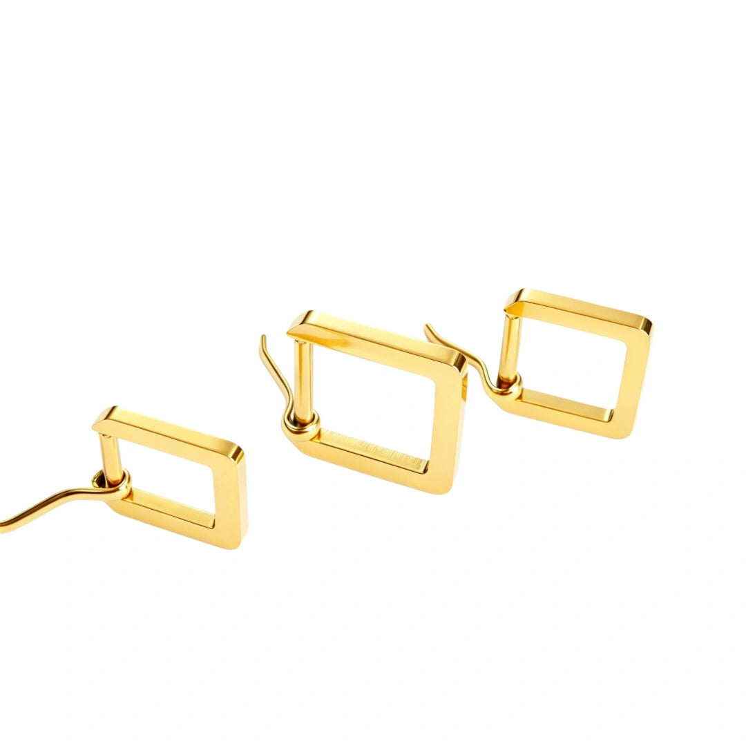 1295 Stainless Steel  Square Heel Bar Buckle ,Gold/silver,Four sizes
