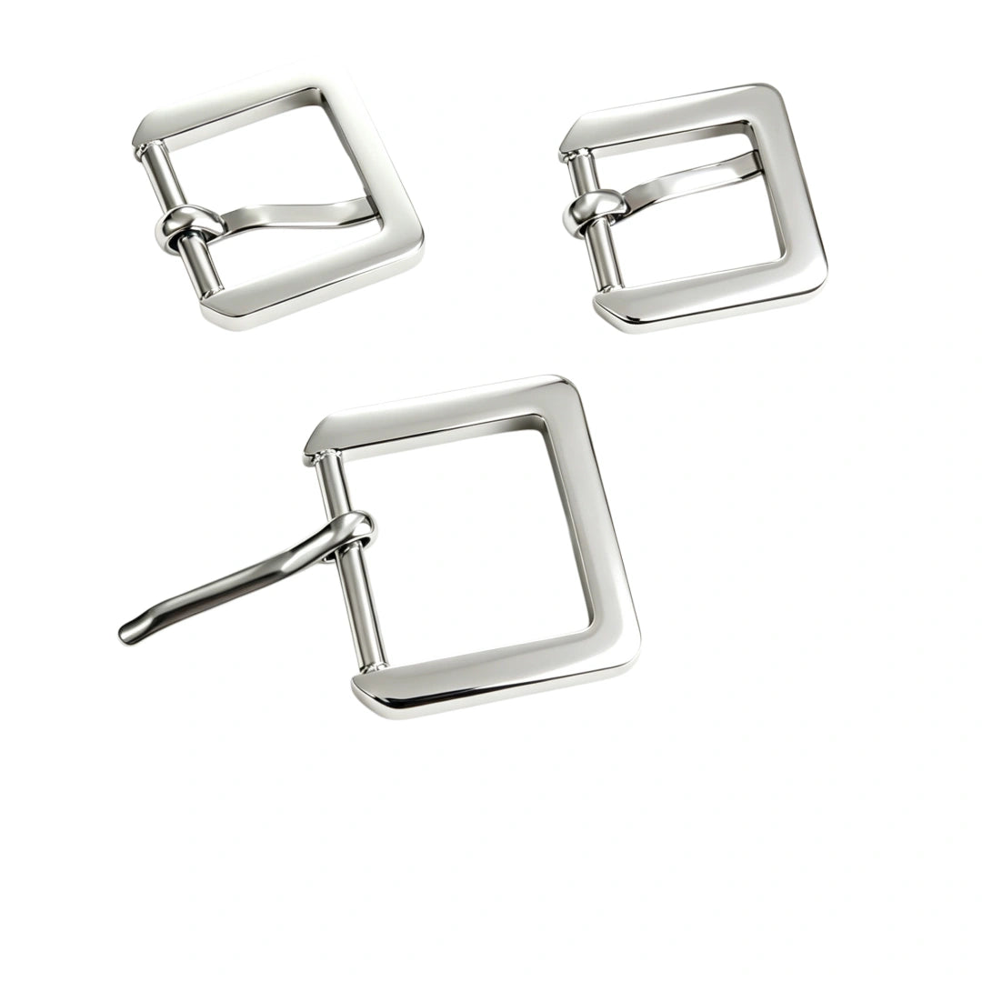 1295 Stainless Steel  Square Heel Bar Buckle ,Gold/silver,Four sizes