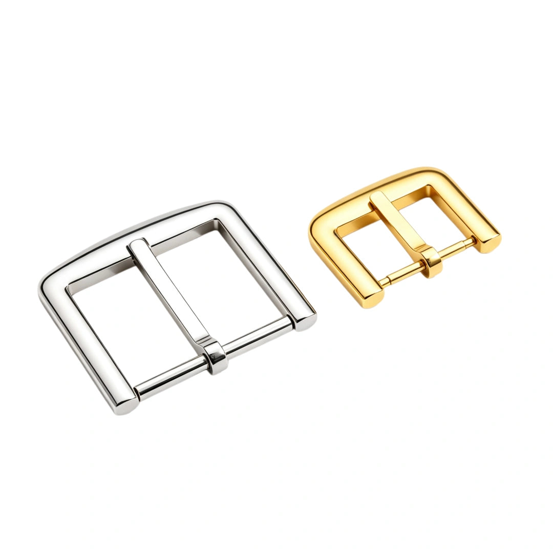 1297 Stainless Steel  Curved Frame Heel Bar Buckle ,Gold/silver,Two sizes
