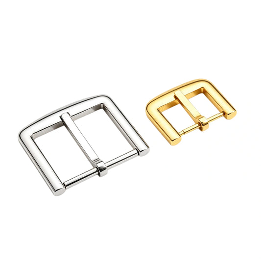 1297 Stainless Steel  Curved Frame Heel Bar Buckle ,Gold/silver,Two sizes