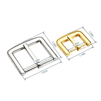 1297 Stainless Steel  Curved Frame Heel Bar Buckle ,Gold/silver,Two sizes