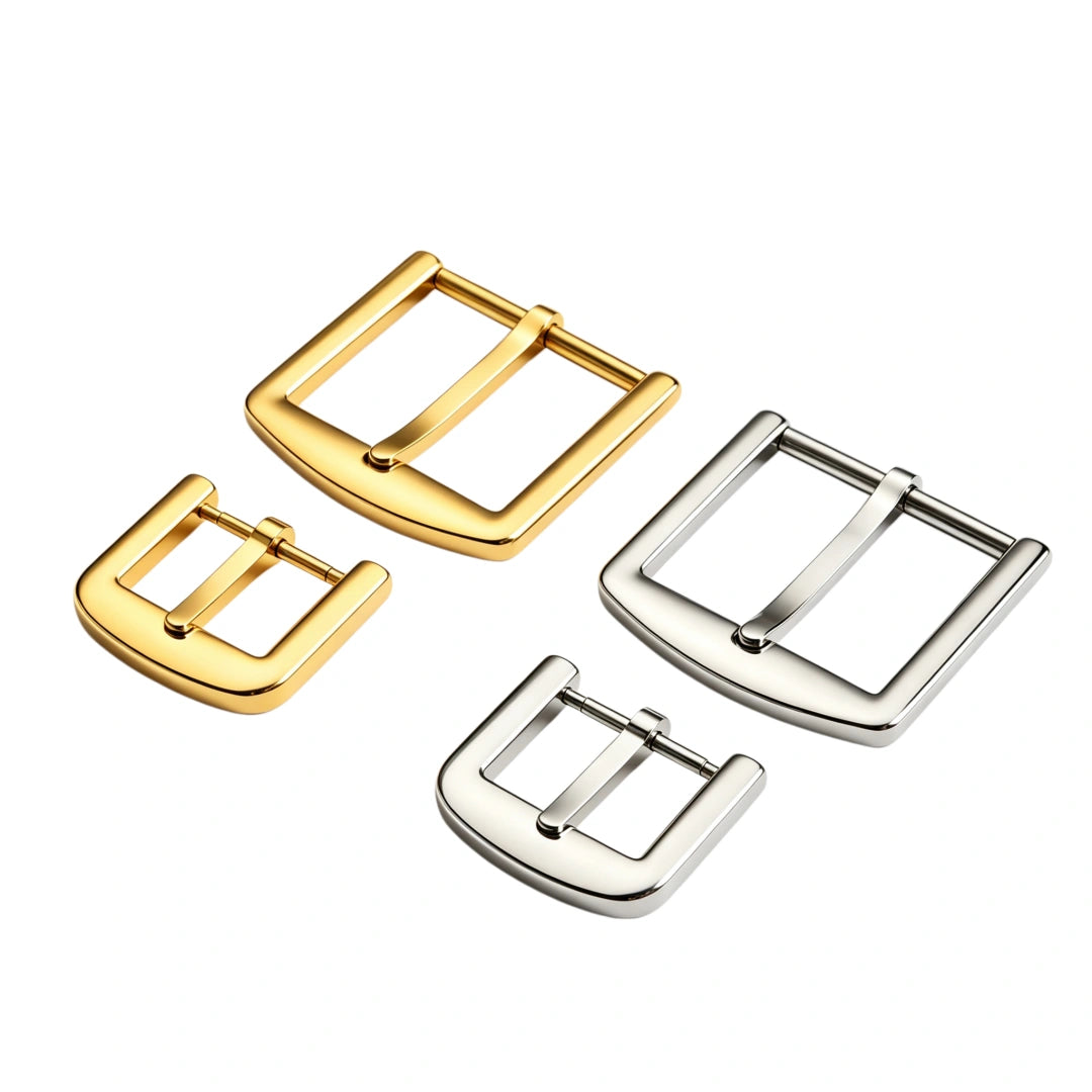 1297 Stainless Steel  Curved Frame Heel Bar Buckle ,Gold/silver,Two sizes