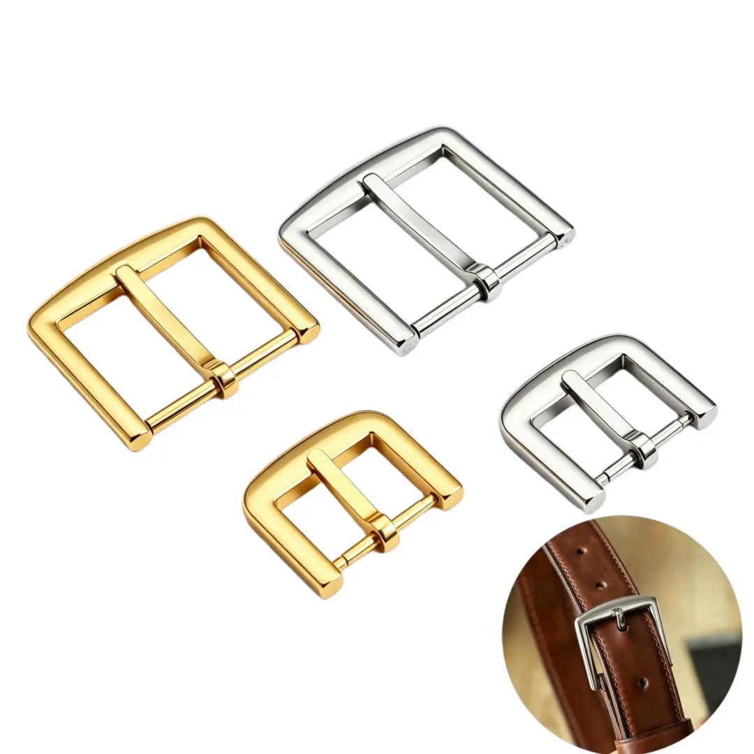1297 Stainless Steel  Curved Frame Heel Bar Buckle ,Gold/silver,Two sizes