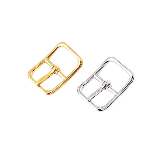 1298 Stainless Steel Curved Pin Center Bar Buckle ,Gold/silver,Two sizes