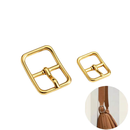 1298 Stainless Steel Curved Pin Center Bar Buckle ,Gold/silver,Two sizes