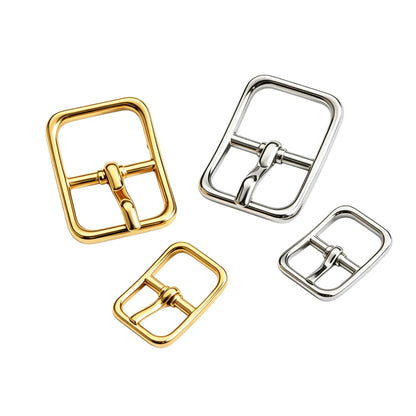 1298 Stainless Steel Curved Pin Center Bar Buckle ,Gold/silver,Two sizes