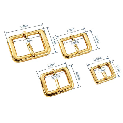 1299 Stainless Steel  Square Heel Bar Buckle ,Gold/silver,Four sizes