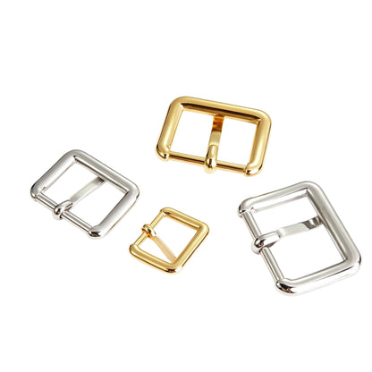 1299 Stainless Steel  Square Heel Bar Buckle ,Gold/silver,Four sizes