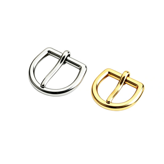 1300 Stainless Steel  Half-Round Heel Bar Buckle ,Gold/silver,Four sizes