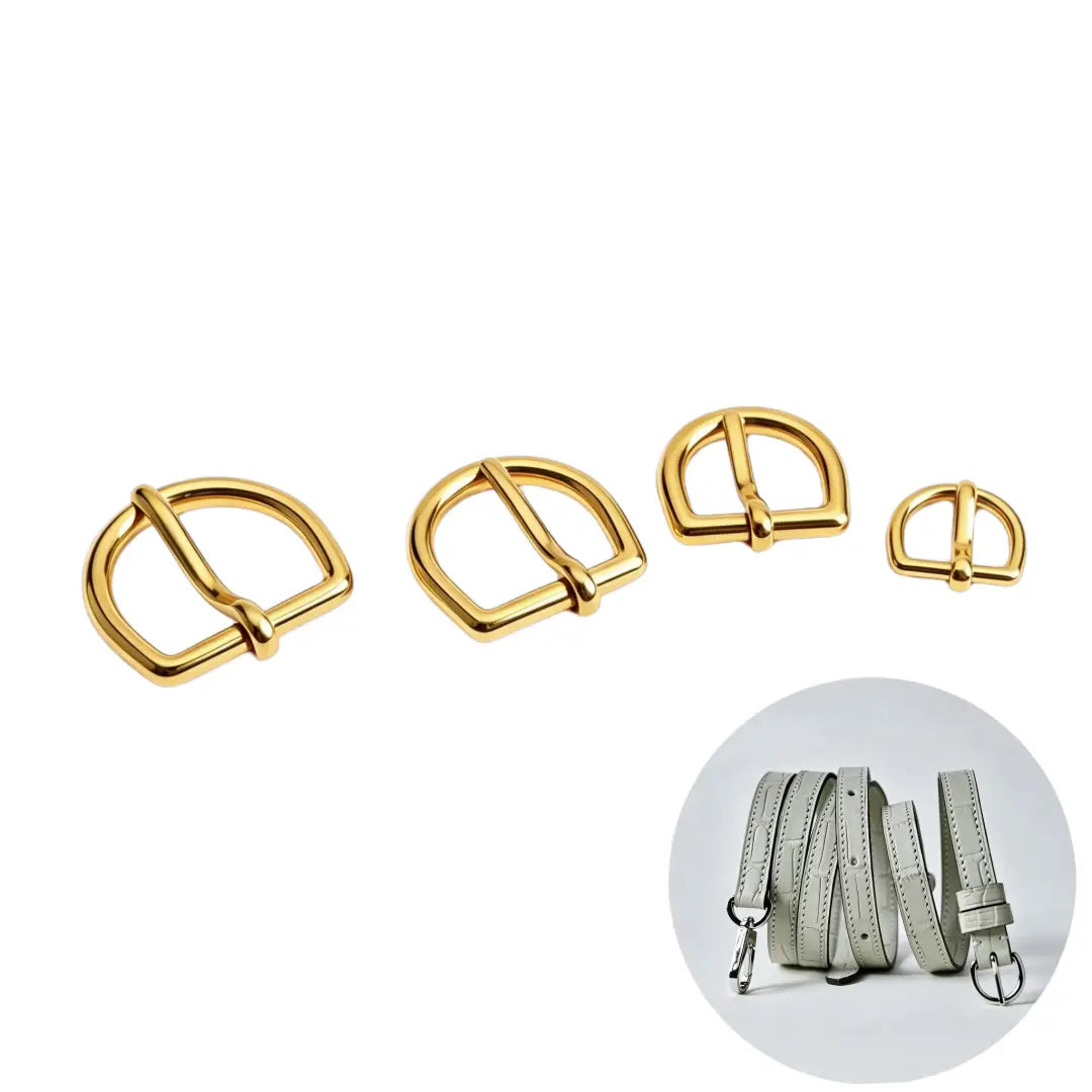 1300 Stainless Steel  Half-Round Heel Bar Buckle ,Gold/silver,Four sizes