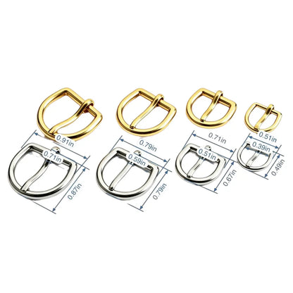 1300 Stainless Steel  Half-Round Heel Bar Buckle ,Gold/silver,Four sizes
