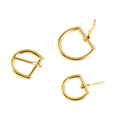 1300 Stainless Steel  Half-Round Heel Bar Buckle ,Gold/silver,Four sizes