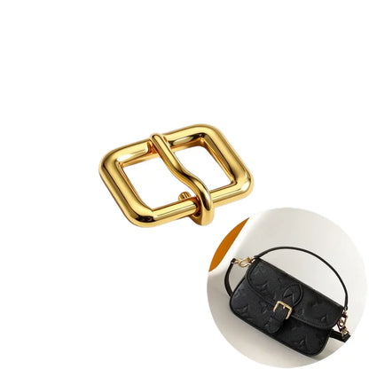 1299 Stainless Steel  Square Heel Bar Buckle ,Gold/silver,Four sizes