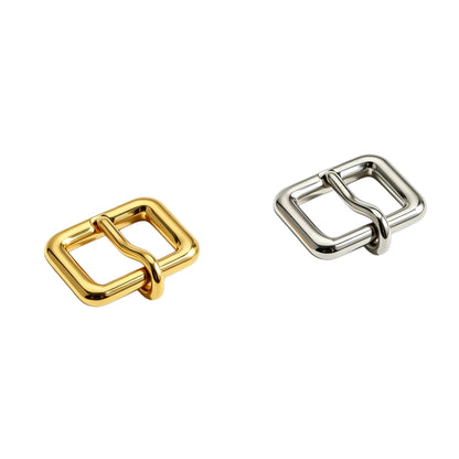 1301 Stainless Steel  Curved Pin Square Heel Bar Buckle,Gold/silver