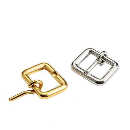1301 Stainless Steel  Curved Pin Square Heel Bar Buckle,Gold/silver