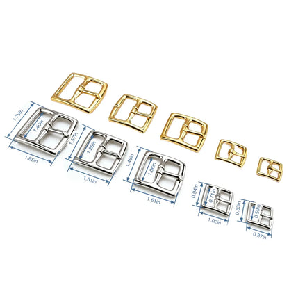 1303 Stainless Steel Horsebit Center Bar Buckle,Gold/silver,Five sizes
