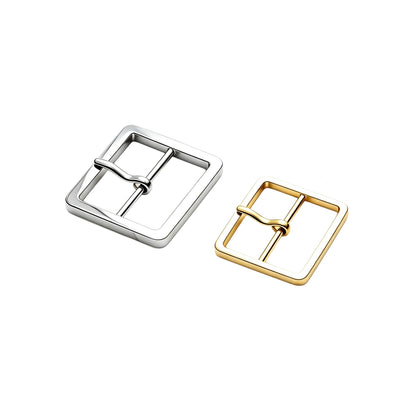 1305 Stainless Steel Square Center Bar Buckle,Gold/silver,Two sizes