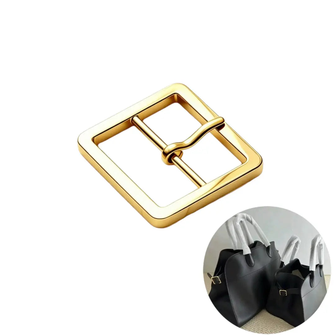 1305 Stainless Steel Square Center Bar Buckle,Gold/silver,Two sizes