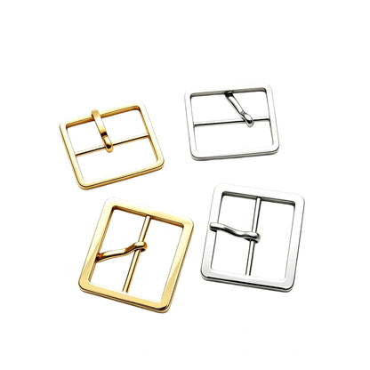 1305 Stainless Steel Square Center Bar Buckle,Gold/silver,Two sizes