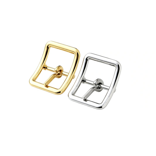 1306 Stainless Steel Curved Pin Center Bar Buckle ,Gold/silver