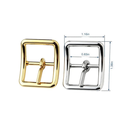 1306 Stainless Steel Curved Pin Center Bar Buckle ,Gold/silver