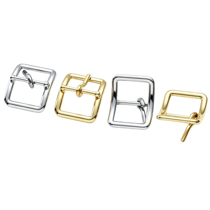 1306 Stainless Steel Curved Pin Center Bar Buckle ,Gold/silver
