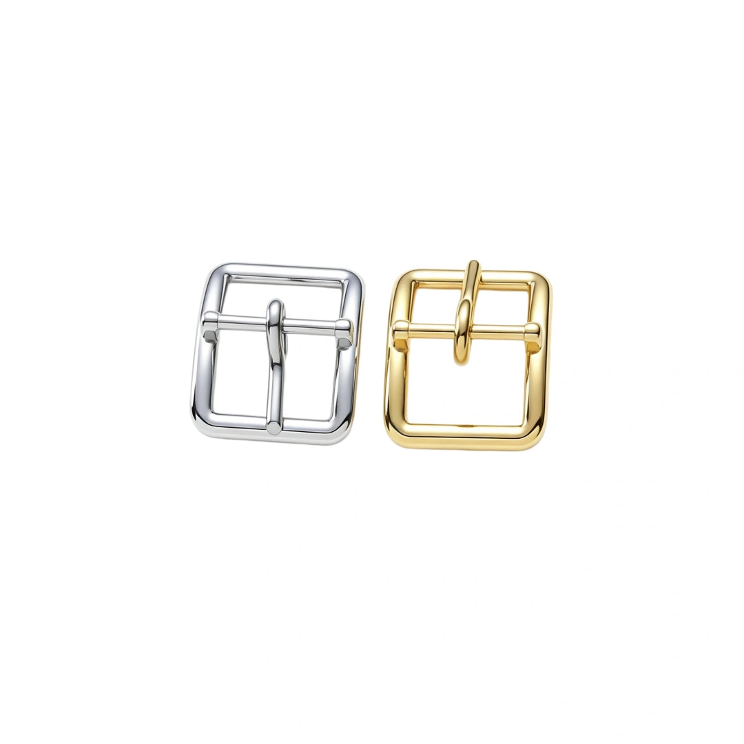 1306 Stainless Steel Curved Pin Center Bar Buckle ,Gold/silver