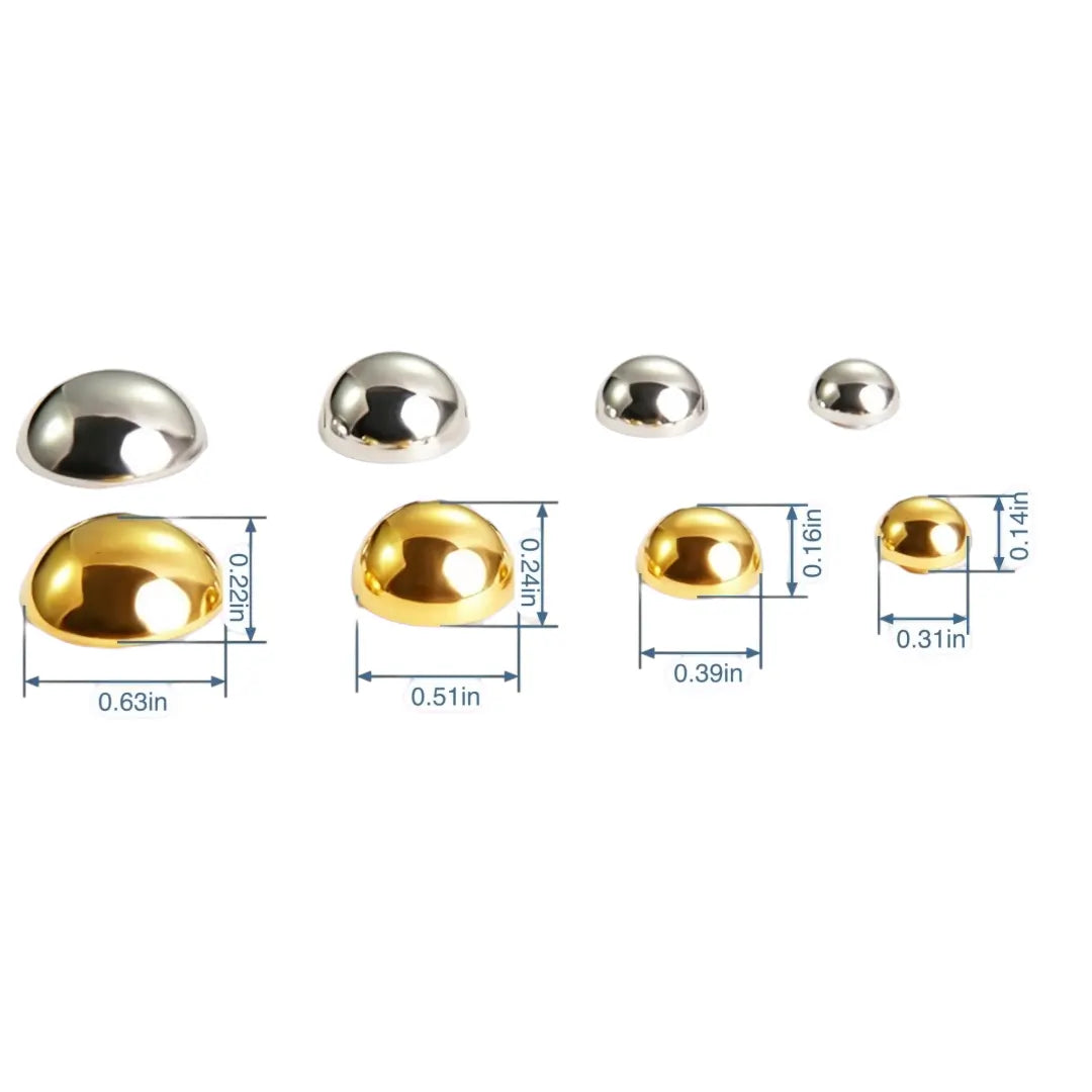1322 Stainless Steel Round Bag Feet,Gold/silver,Four sizes