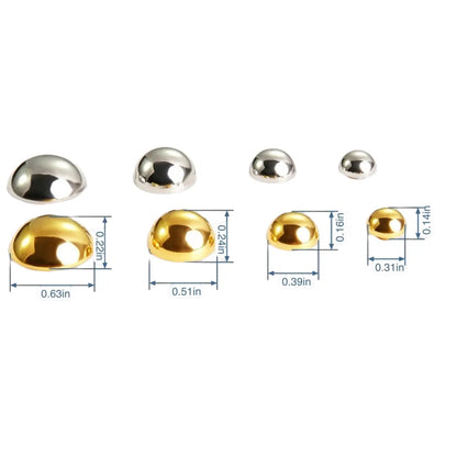 1322 Stainless Steel Round Bag Feet,Gold/silver,Four sizes