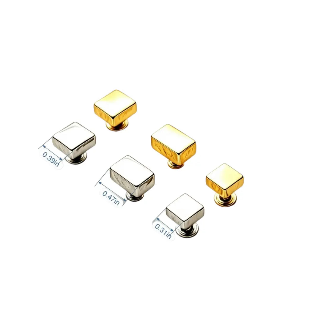 1325 Stainless Steel Square Metal Feet Studs,Gold/silver,Three sizes