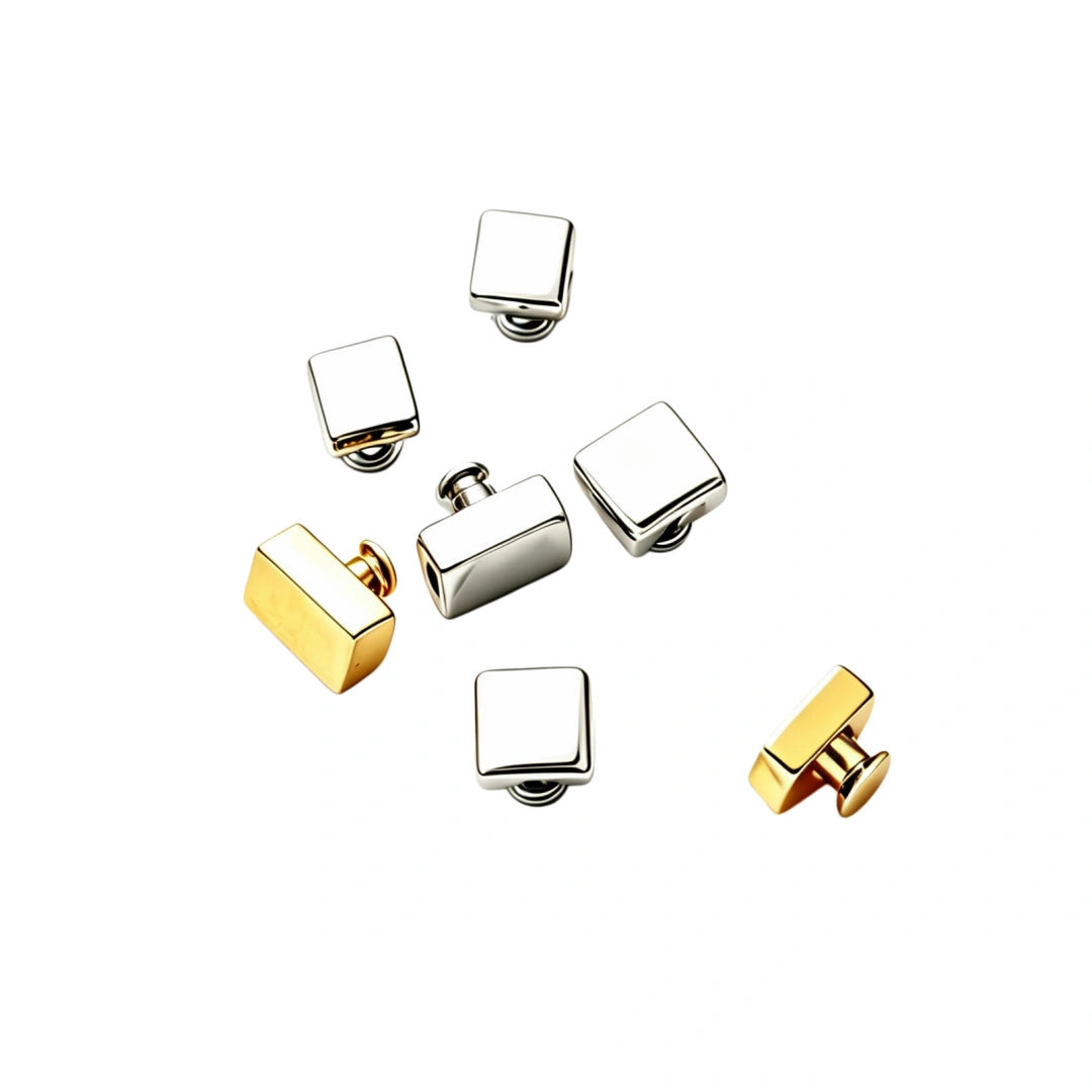 1325 Stainless Steel Square Metal Feet Studs,Gold/silver,Three sizes