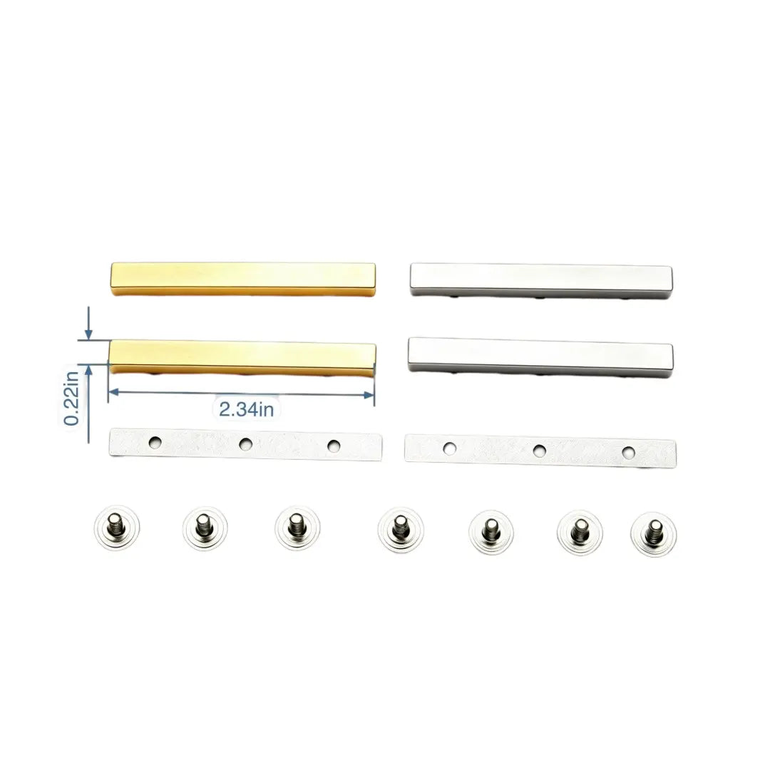 1326 Stainless Steel Long Bar Bag Feet Studs,Gold/silver
