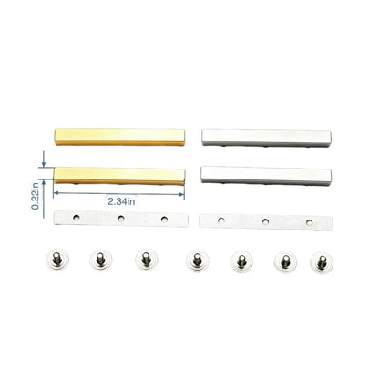 1326 Stainless Steel Long Bar Bag Feet Studs,Gold/silver