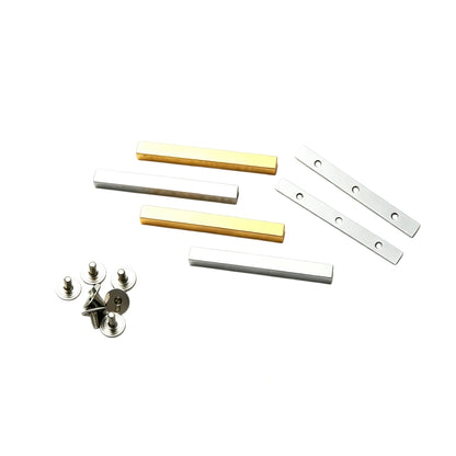 1326 Stainless Steel Long Bar Bag Feet Studs,Gold/silver