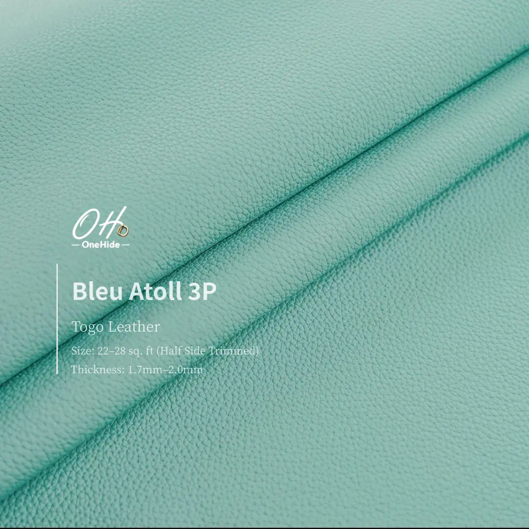 G038 Bleu Atoll 3P Togo Leather
