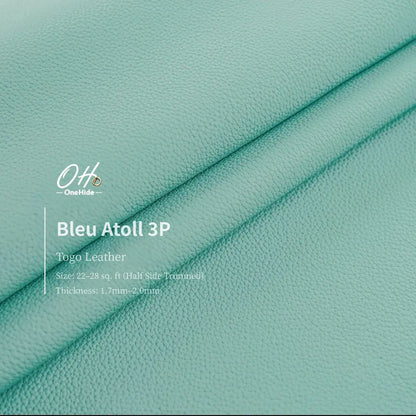 G038 Bleu Atoll 3P Togo Leather