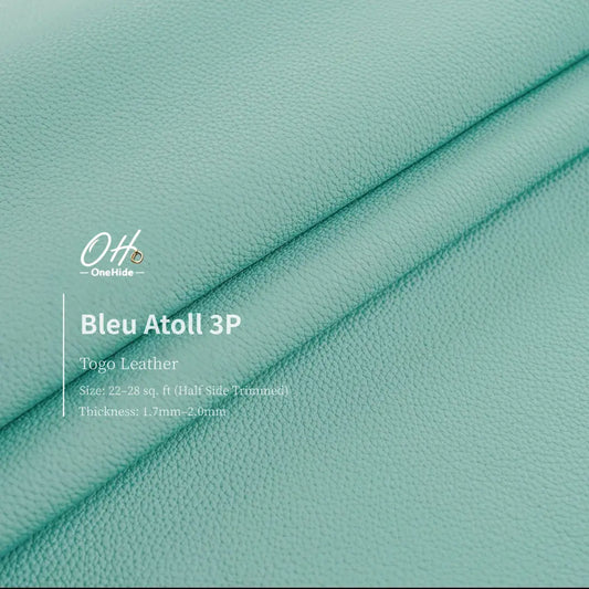 G038 Bleu Atoll 3P Togo Leather