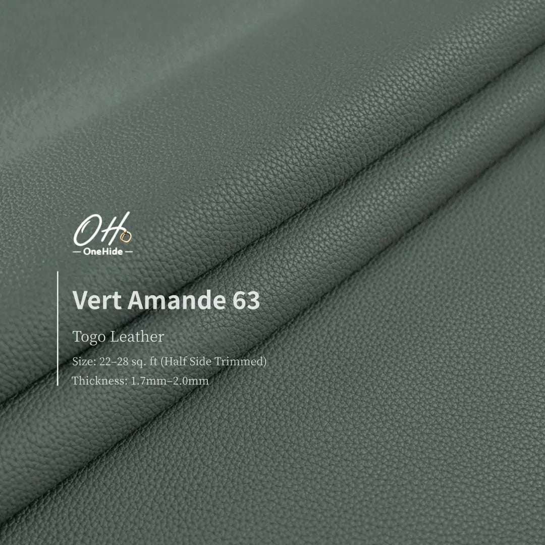 G044 Vert Amande 63 Togo Leather
