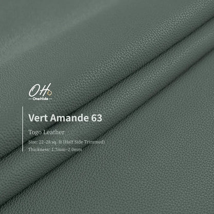 G044 Vert Amande 63 Togo Leather