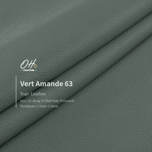 G044 Vert Amande 63 Togo Leather