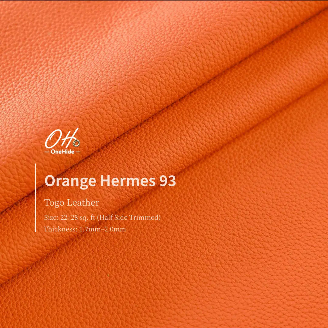 G059 Orange Hermes 93 Togo Leather