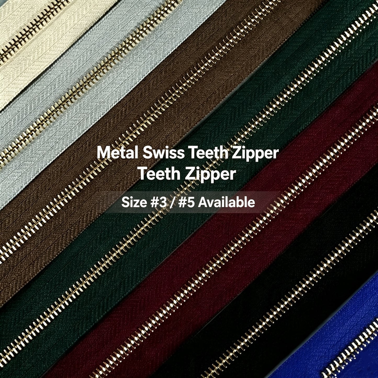 T3 / T5 Swiss‑style Teeth Zipper,Sold by 10cm Increments