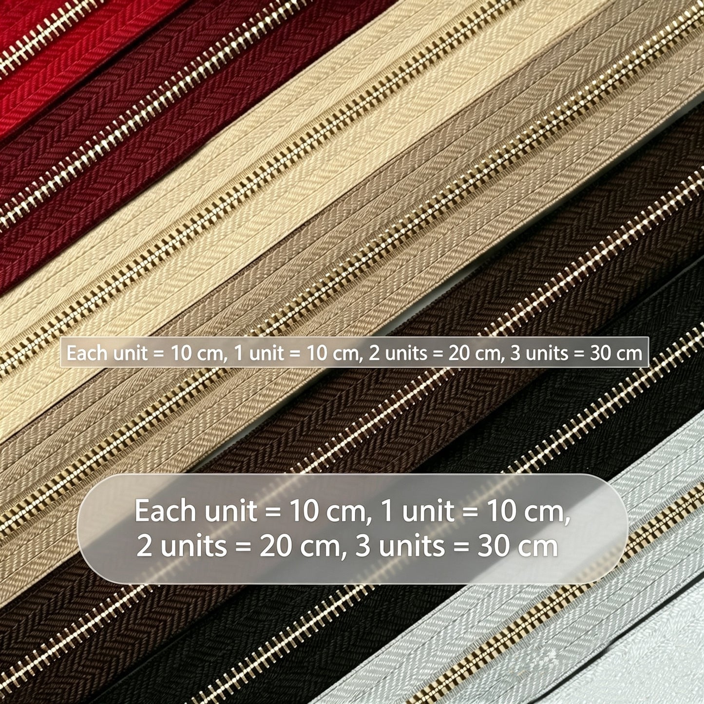 T3 / T5 Swiss‑style Teeth Zipper,Sold by 10cm Increments
