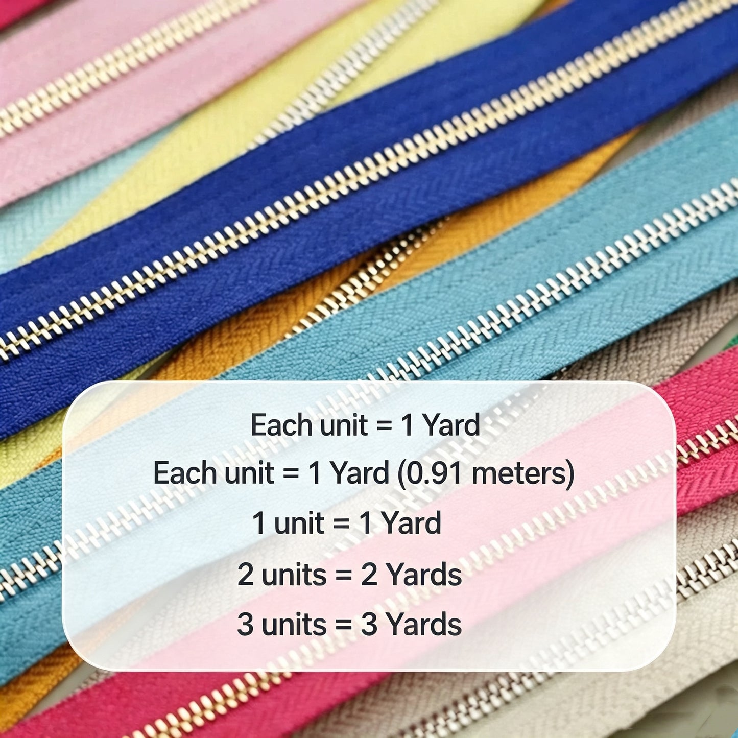 T3 / T5 Swiss‑style Teeth Zipper,Sold by 1 Yard(0.91 meter) Pre‑Cut