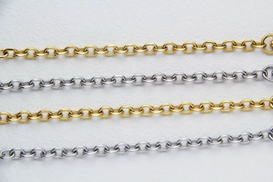 1347 Stainless Steel Faceted Round Ring Chain,Gold/silver