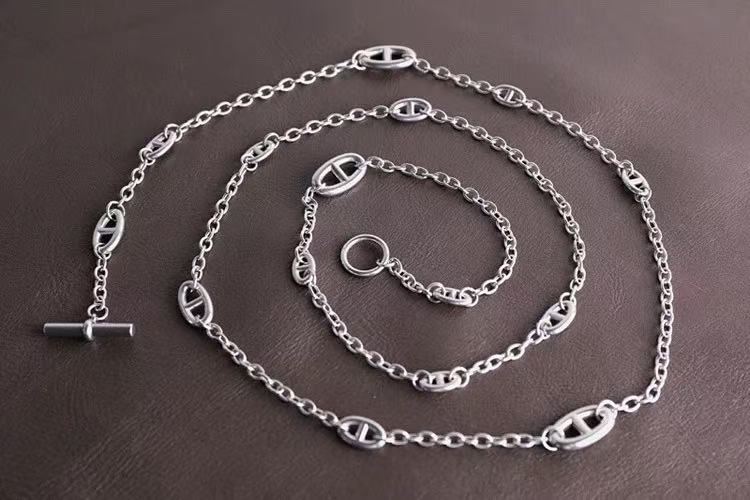 1349 Stainless Steel Pig Nose Chain,Gold/silver