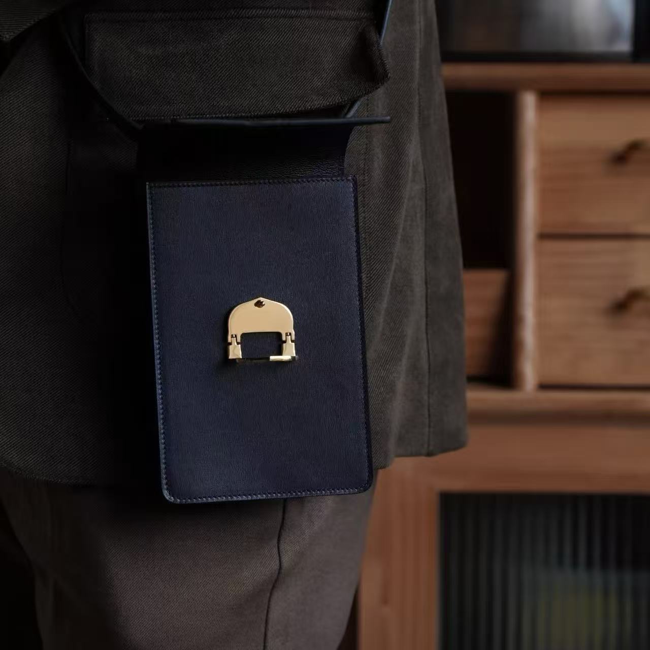 B015 Bleu Nuit Boite(Box Calf) Leather